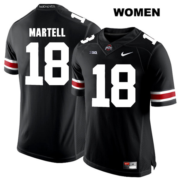 Ohio State Buckeyes Women's Tate Martell #18 White Number Black Authentic Nike College NCAA Stitched Football Jersey DF19P30II